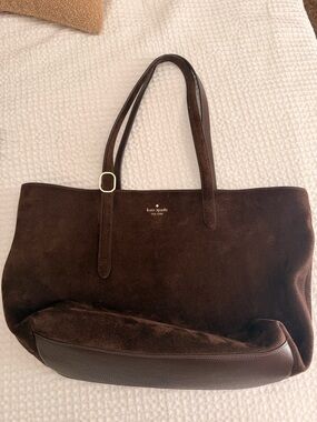 kate spade Brown Suede and Leather-Trim Tote